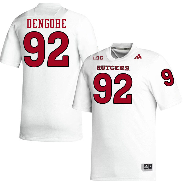 Rutgers Scarlet Knights #92 Darold DeNgohe College Football Jerseys Stitched-White